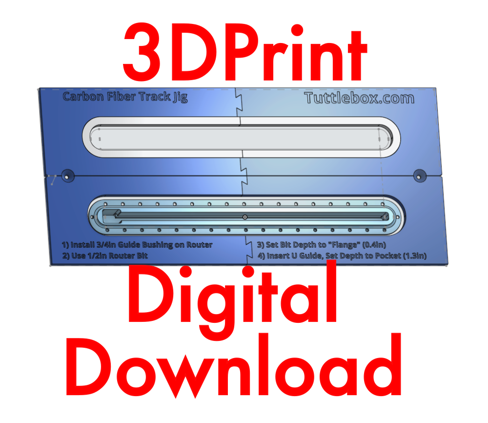 Carbon track router jig STL file for 3D printing (digital download)