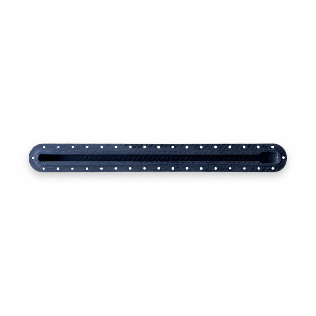 Carbon fiber hydrofoil track, top view of track opening
