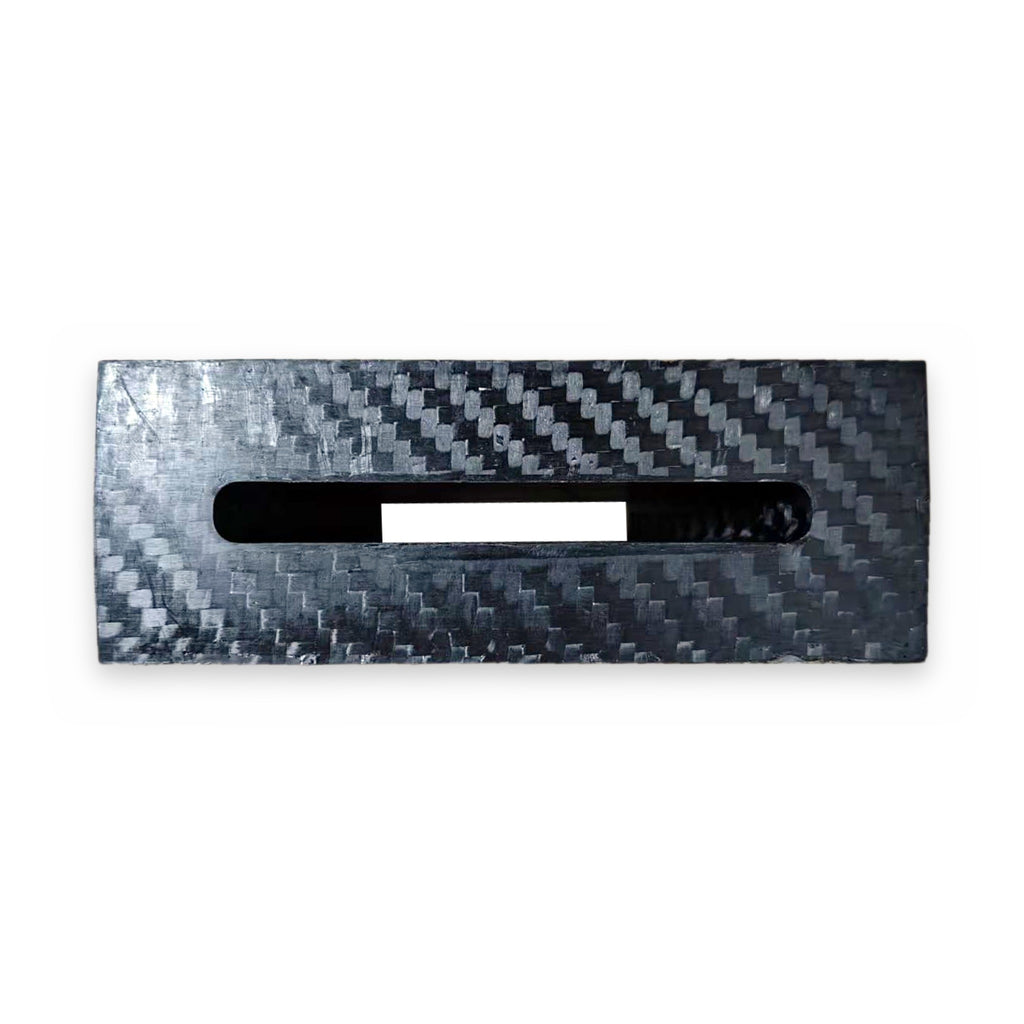 Prepreg carbon windfoil Tuttle box, top view of carbon weave and mast slot